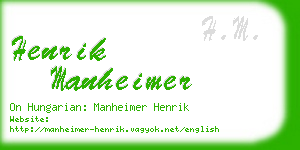 henrik manheimer business card